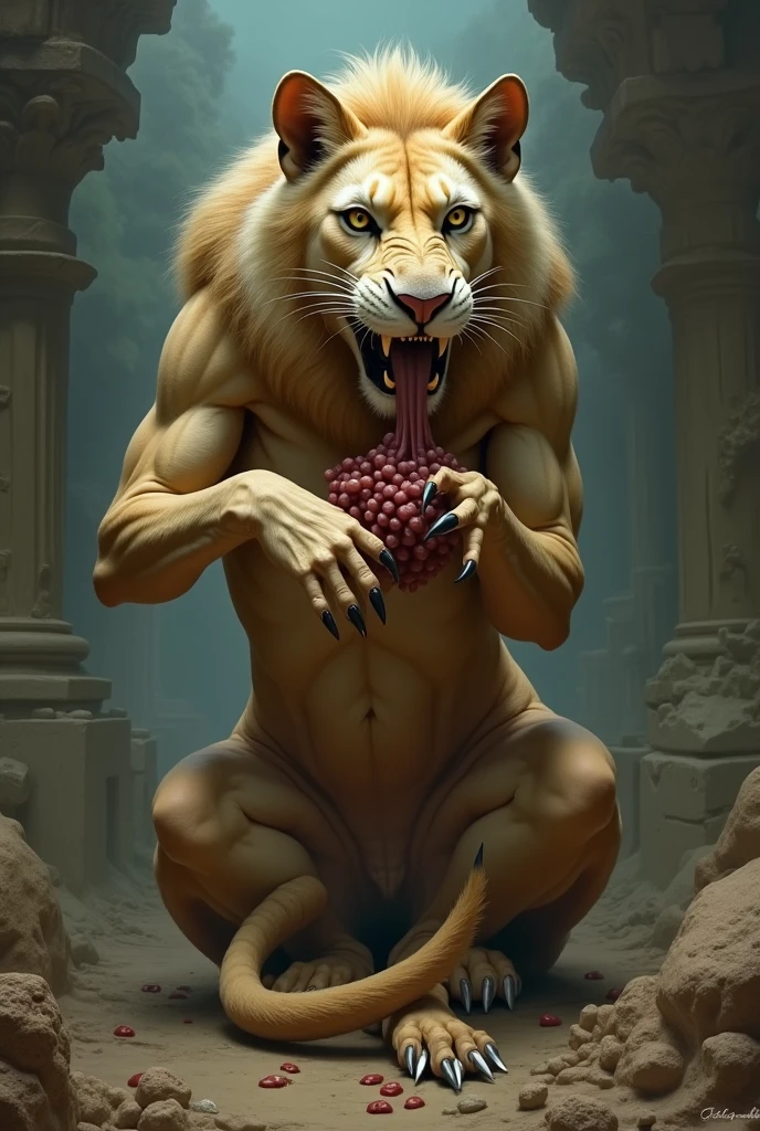 feral male lion looking at the viewer seductivly,fur,,cute, looking behind, all fours,((backsack, puffy anus)) ((((lion tail, detailed fur, feces anal, excessive feces leaking, feces covered, huge flared penis, veiny flared penis, fat flared penis, thick flared penis, huge balls, saggy balls, excessive feces))))tail simple background, jungle temple background,8k,4k,highres