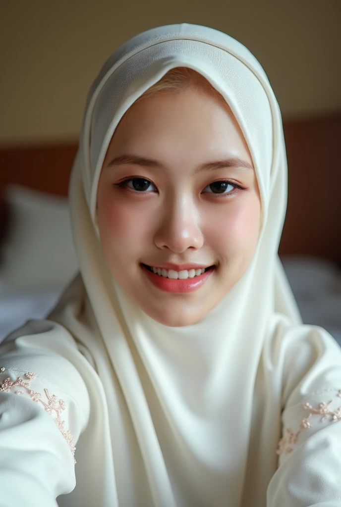 high definition, Islamic Girl, white skin, 28 years old, Cover Ijtihad, cream, Boom, Narak, beautiful, Sharp wit, cheerful, Southern Border, Thai