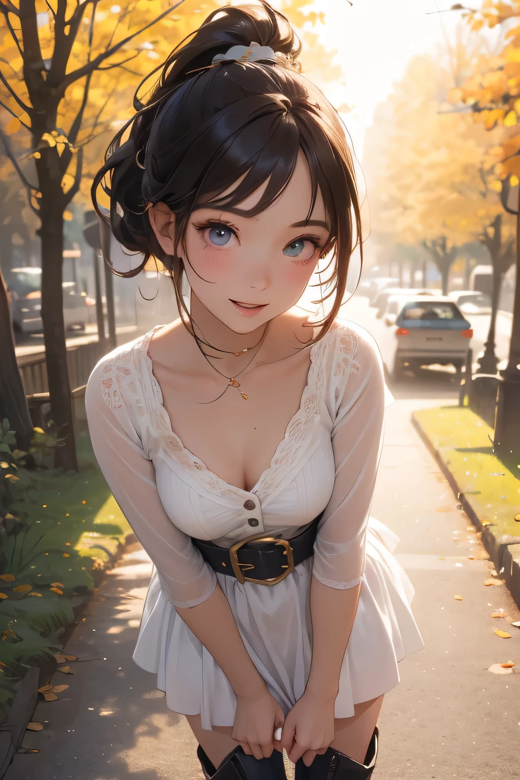 best quality, ultra high resolution, (lifelike: 1.4), beautiful Eyes, Super beautiful, very short hair, beautiful, sweetheart, Chubby T-shirt, beautiful Soldier, catch the audience&#39;s eyes, Lover&#39;s perspective, invitation expression, sexy smile, perfect style, Perfect balance, Delicate skin, naughty look, chest visible
