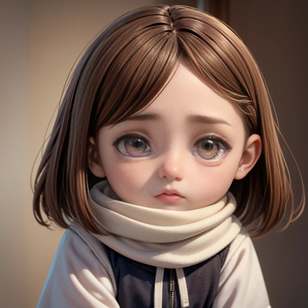 Child girl with long hair and a scarf on her neck, soft light portrait, soft light medium portrait, soft low light portrait, red and cinematic lighting, dramatic intense lighting, posing in dramatic lighting, atmospheric portrait, atmospheric red lighting, shooting in the dark with studio lights, mysterious portrait, bright red skin, chiaroscuro portrait, red humor in the background --auto --s2