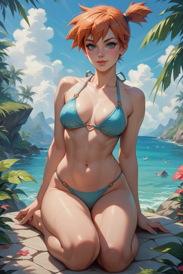 Misty from Pokemon, bikini, looking at viewer, portrait, full body