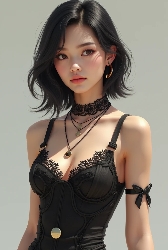 Black Hair Bob, (RAW Photo, Photorealism), (Very dark lip gloss, pitch black lipstick, so many eyelashes, pitch black eyeshadow, watery eyes, crying, angry, high quality, high resolution, depth of field, chromatic aberration, natural color, caustics, Japan person, woman,), white bra, necklace, single woman, earrings, bracelet, Big that look soft, good style, slender figure, tips of are clearly visible, whole body, bare legs, body line is very sexy, crotch wide open, sticking out, skin is very exposed, tips of are clearly visible, areola is visible, pubic area is clearly visible, crotch wide open, minimum protrusion, genuine leather sofa
