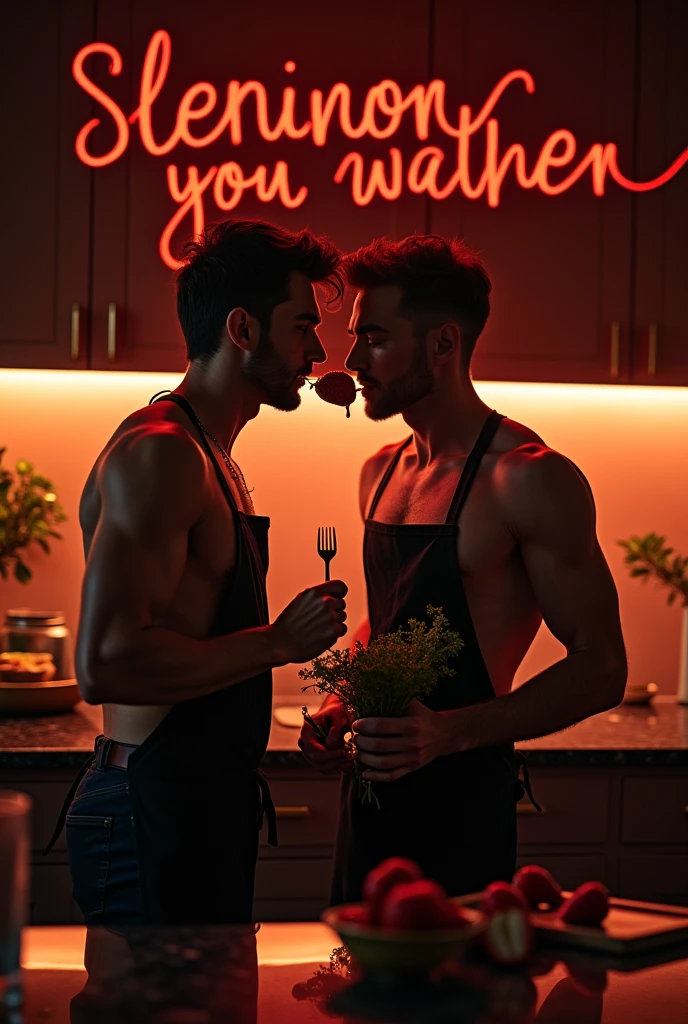 Two asian young oppa with a lot of tattoos and sexy normal body are having sex in the woody bathroom. red and green neon lights in picture. The first horny nude boy with closed eyes, is pressed against the cold bathroom's wall and his man. The second sexy man, who is completely naked, is fucking the first guy's ass from behind and cuming . This photo will be +22 and dirty jerk