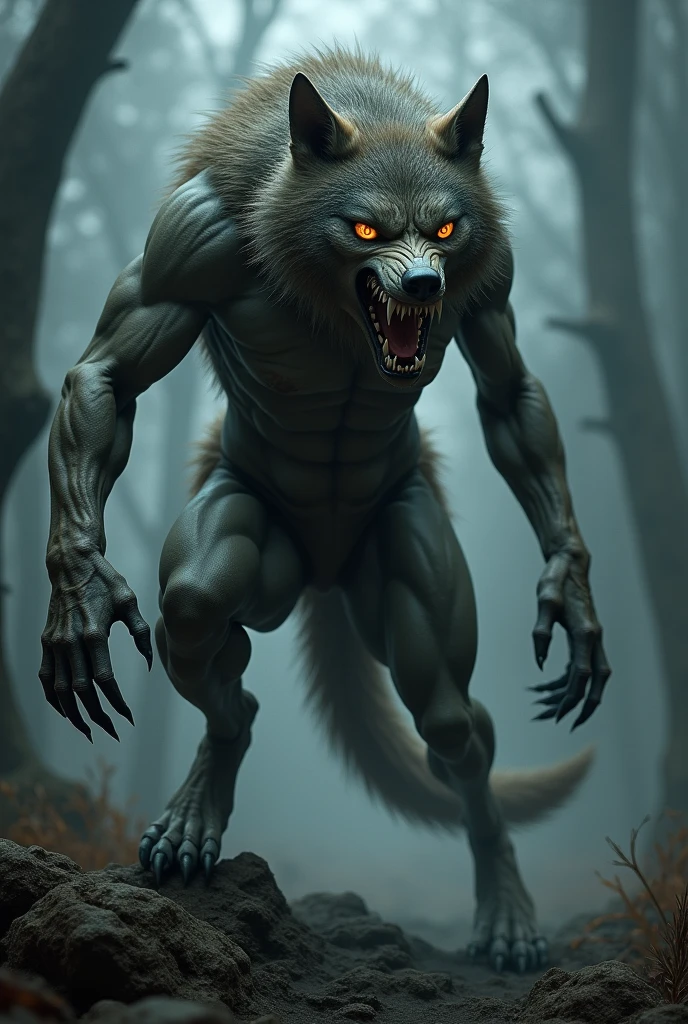 beastman, Sticking out tongue, Cosmic, Eyes are symbols, Simple Background, Back view, turn around,fantasy,Unknown Creature