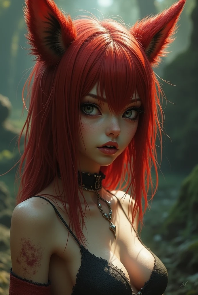 ((best quality, masterpiece)),
<lora:kitty_cat_katarina:1.3>, kitty cat katarina, open mouth, ((claw pose):1.2), ((angry)), 1girl, fur trim, black strapless bra, medium breasts, cleavage, whisker markings, red hair
<lora:more_details:0.5>
