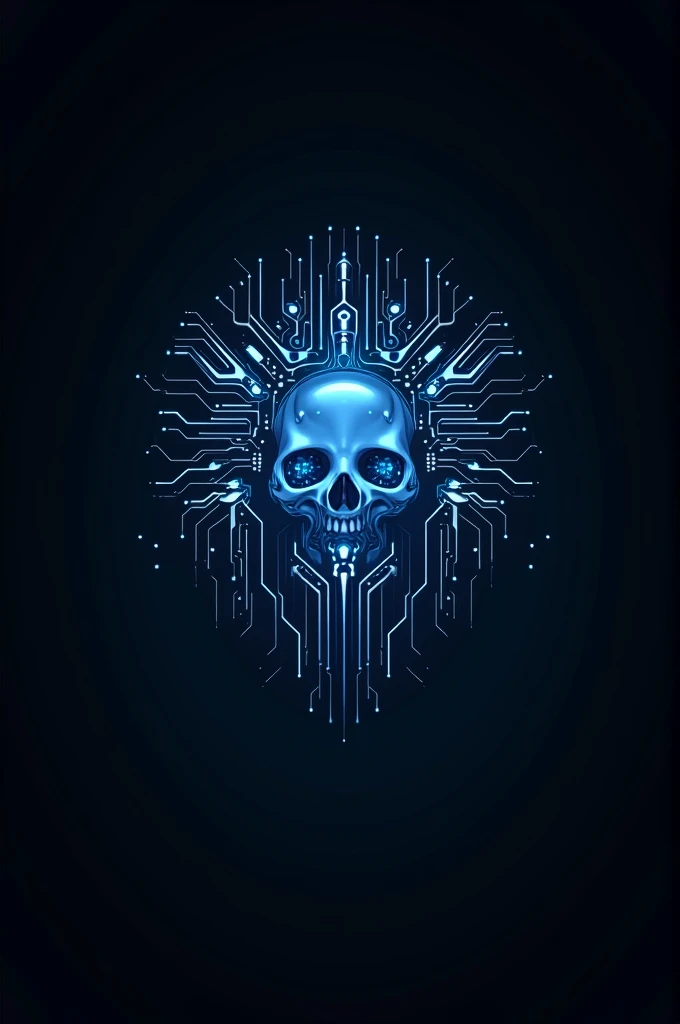 Blue led glowing skull, with an X over it in anime form,8k,