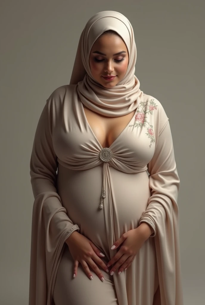RAW, Best quality, high resolution, masterpiece: 1.3), beautiful Malay woman in hijab (iu:0.8)1beautiful Malay woman in hijab wearing modern youth Muslim clothing,big breast, modern muslim fashion, flowing shawl, portrait photography, mid shot photo, ultra detail, professional photo with professional lighting, smile, random background, sexy seductive pose, curvy ,