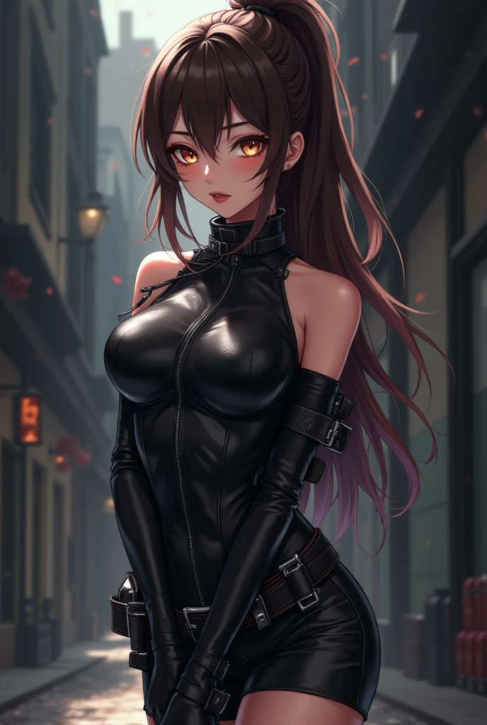 1girl, jet black hair, glossy hair, ponytail, tsurime eyes, beautiful woman looking back, oriental dragon tattoo on shoulder, riding on honda nsr250r motorcycle, anatomically correct, realistic skin texture, not glamour, multiple angles, japanese illustration style, (best quality, 4k, 8k, highres, masterpiece:1.2), ultra-detailed, (realistic, photorealistic, photo-realistic:1.37), HDR, UHD, studio lighting, ultra-fine painting, sharp focus, physically-based rendering, extreme detail description, professional, vivid colors, bokeh