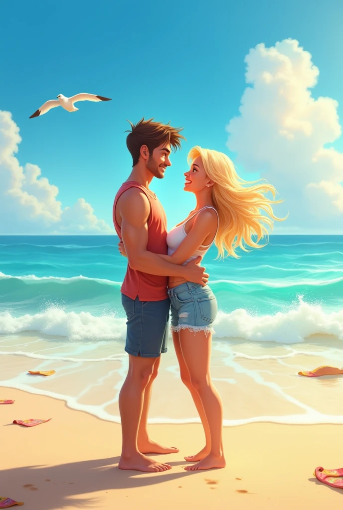Couple waves by the sea
