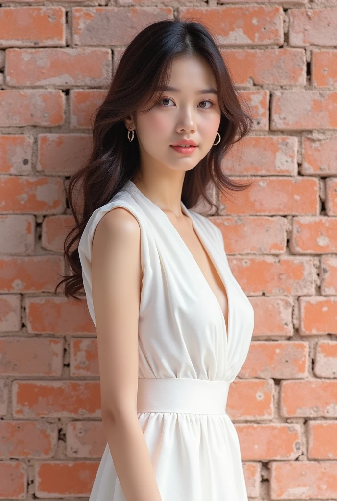 When the face and body turn towards the viewer、Plump high school girl、(sailor suit、White short-sleeved shirt、Pleated skirt、short)、Cute 18 years old、(ferocious、High resolution)、Ultra high definition illustration、1 girl、(Plump:1.0)、wavy hair、apricot colored hair、short bob hair、pin the bangs back、Glossy skin、(Glitter pupil:1.2)、blue eyes、(make:1.0)、(lips:1.1)、(cowboy shot:1.2)、cute smile、((body facing towards the viewer:1.1))、(cleavage)、