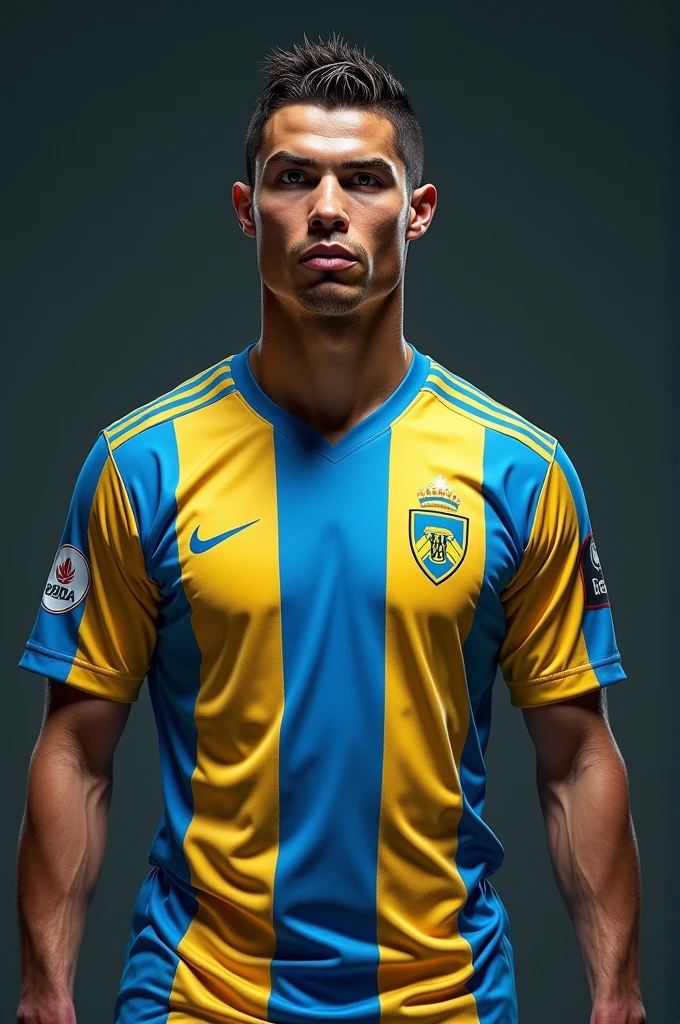 A young man bulges in wet soccer kit