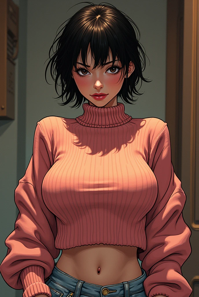 (masterpiece, best quality, highres, high resolution:1.2), detailed, ((anime)), Azula, solo, shy, blush, freckles, wearing sweatshirt, (no panties), standing, (cinematic lighting, sunlight, volumetric), indoors, window, looking at viewer, (pubic hair) , naked, exposed clitoris, exposed pussy