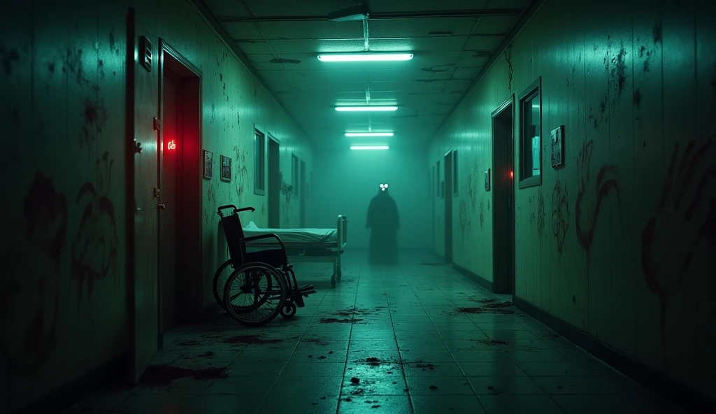 there&#39;s a man standing in a hallway, standing in front of the door, tenebrosa + conceptual artwork, independent videogame horror, dark high-contrast conceptual artwork, [ horror game ], horror game graphics