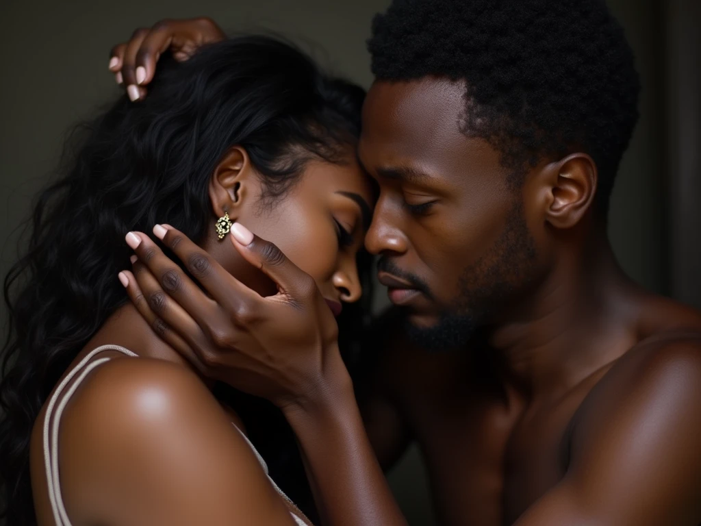 une jolie femme africaine qui baise avec un homme africain
