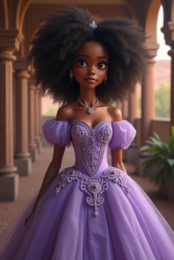 African baby Rapunzel in the purple dress 
