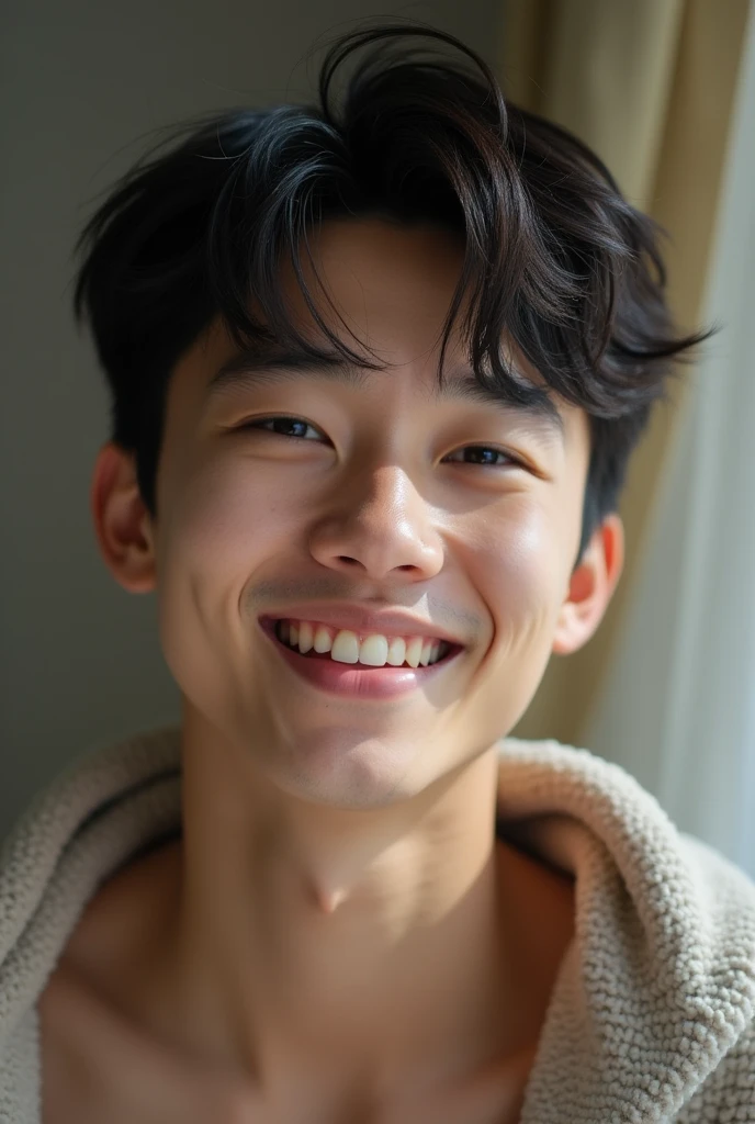 開いた脚にまたがるTotally sexy face、Bare and erotic legs、Naked naked real legs open、 Love juice is dripping、Totally sexy face、His eyes are rolled back, his tongue is sticking out, and he's drooling.、Very young Asian