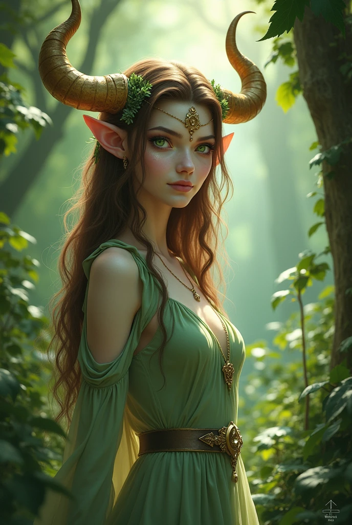 score9, score8up, score7up, score6up, beautiful female Satyr portrait, rating safe, high quality, highly detailed