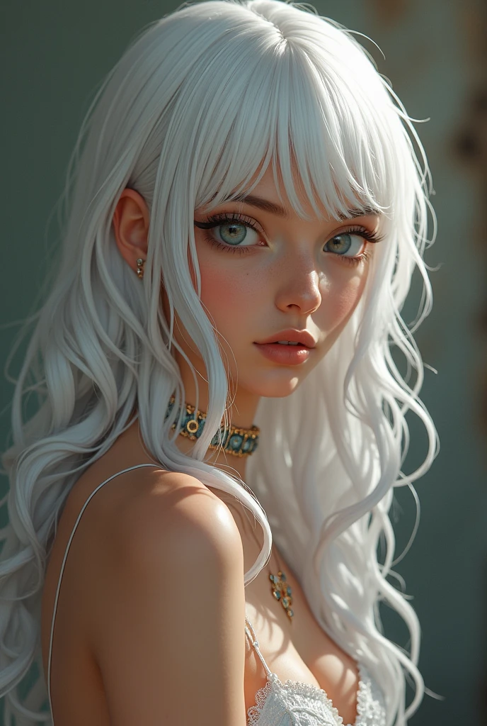 Felicia Hardy, sexy woman, Ultra detailed beautiful woman, voluminous breasts, of a 25-year-old woman, Stunningly beautiful, white color hair, wavy long hairstyle, green color eyes, very long eyelashes, Stunningly beautiful face, holographic, ultra detailed illustration, hit definition, Very bold and bright colors, 32K resolution, black dress, Best Quality, voluminous lighting, masterpiece, ultra realistic , High-quality detailing