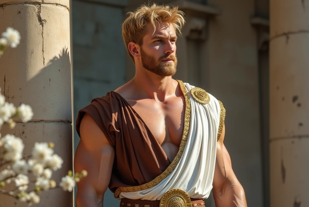 Masterpiece, denoise, void noise, one man, best quality, 8k resolution, male focus, focus only, amazing composition, volumetric lighting, super quality, elegant, Very detailed, front view, -----------, 35 years old, mature face, muscular, (((Caucasian white man, white skin:1.5, pale skin))), handsome, (detailed light-blue eyes), ((dark brown hair)), big ears, (hairy:1.7), (scruffy beard:1.5), (((((Jim Sturgess mixed with Russell Tovey))))), ((big pink nipples)), ------------, ((((deep green loincloth)))), (((silver armlets, silver bracelets, silver fine chains))), (((sitting legs open))), (((hands on chest))),