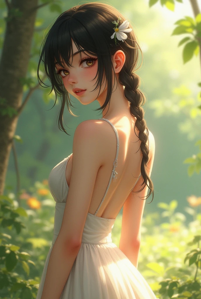 (highest quality,high resolution,(Ultra high fine mesh,4K), (ultra high resolution,8K),muste piece:1.2), (perfect anatomy,anatomically accurate), (angle from below), (soft lighting, rendering), Close ~ eyes, (girl doing yoga), (surrounded by nature), firefly, Peaceful and calm background Beautiful and detailed eyes, flowing long hair, yoga clothes, elegant pose, soft and gentle lighting, (very detailed and beautiful face), professional photography techniques, Bright colors, natural light, (very detailed and beautiful face), (large breasts:1.3), (Mysterious, Fantastic)