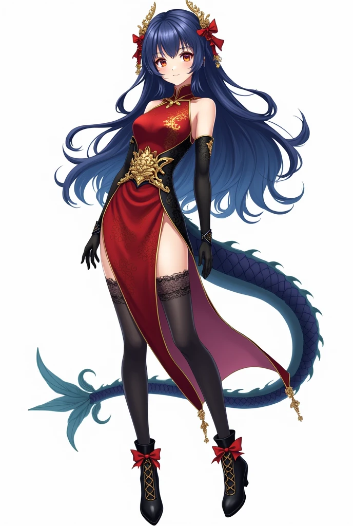 Cute Dragon Girl, Cat-like pupils, Cool look, Well-proportioned body、A little glamour、Beautiful breasts、Full Body Shot, Beautiful legs、Fascinating, Portrait Quality, 8K resolution, Rich details, Small round face, Maid, face with cupped hands, ,Represents medium , Fair skin, Mood Lighting, Wear a thin transparent cloth, Aperture F/1.2, Beautiful light background, nude, \]White mood,Large piercings on the nipples、beautiful shining black hair