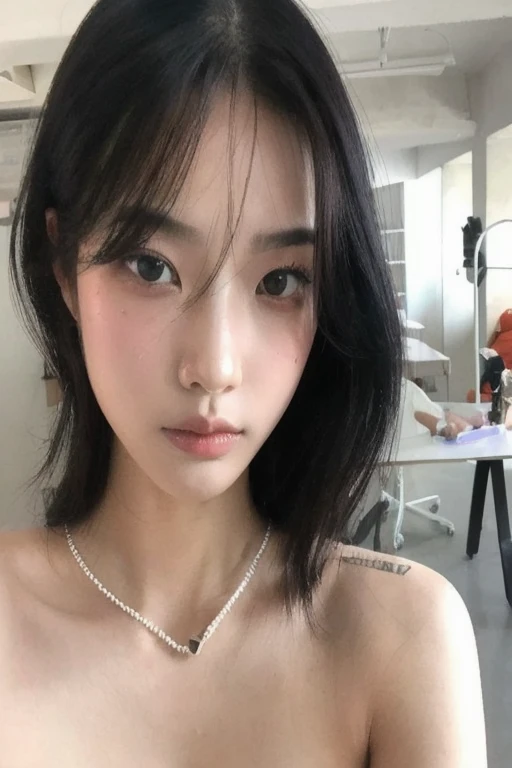 Highest quality, Ultra-high resolution, (Realistic:1.4), One girl, Beautiful Face, (Faded grey hair::1.2), Medium chest, View your viewers, ((((Fully nude)))),((((nsfw))))