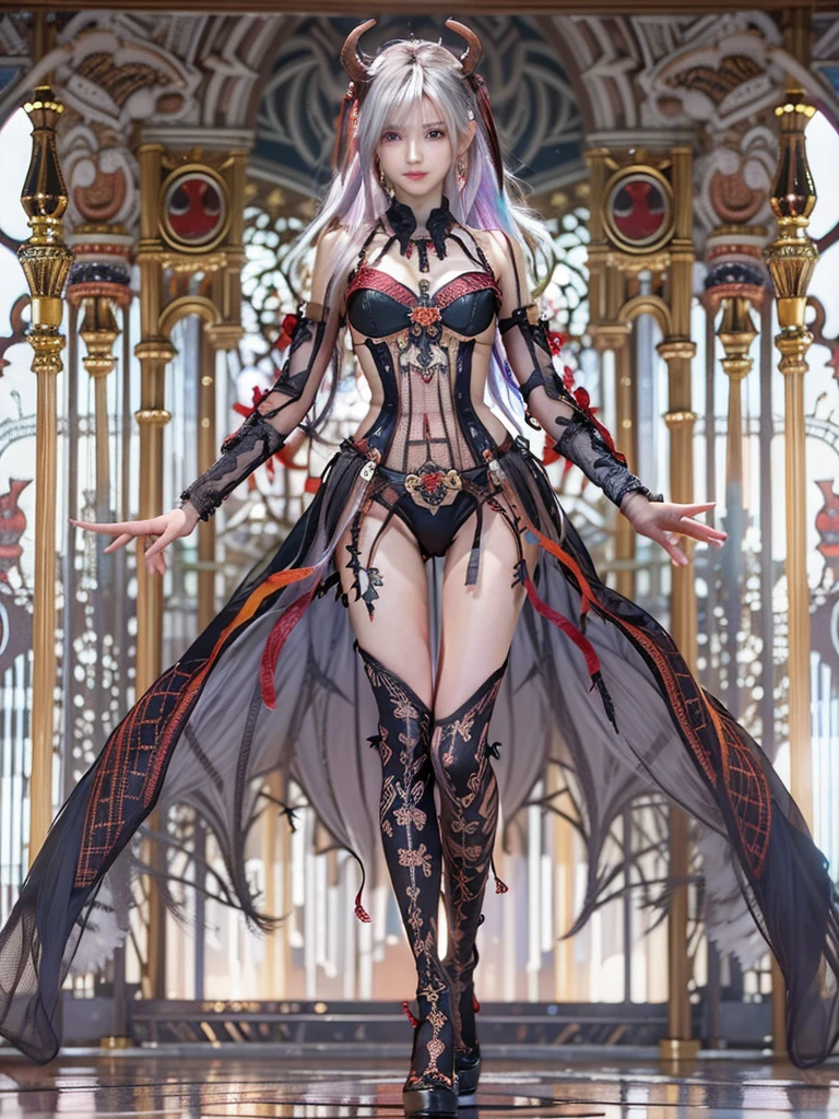 ((masterpiece:1.4)、(top-quality:1.4)、(reallistic:1.7))、Beautiful girl strolling in the garden of fantastic ancient city、Sexy Daughter、Super beautiful girl、1girl in:1.4、Dress like a queen、Glossy luxury latex、Luxury Latex Bodysuit、By Luis Royo、age19、Super Ultra Ultra Bikini、Outstanding style、(Two legs are drawn correctly:1.7)、(Two arms:1.4)、anatomical correct、Slender Abeauty legs:1.4)、beautiful countenance、kawaii fateautiful ass、A detailed eye、beautidful eyes、Raw photo、red-lips、Red high heels、a choker、a necklace、耳Nipple Ring、Fantasy of an ancient city、Fantasy worldview