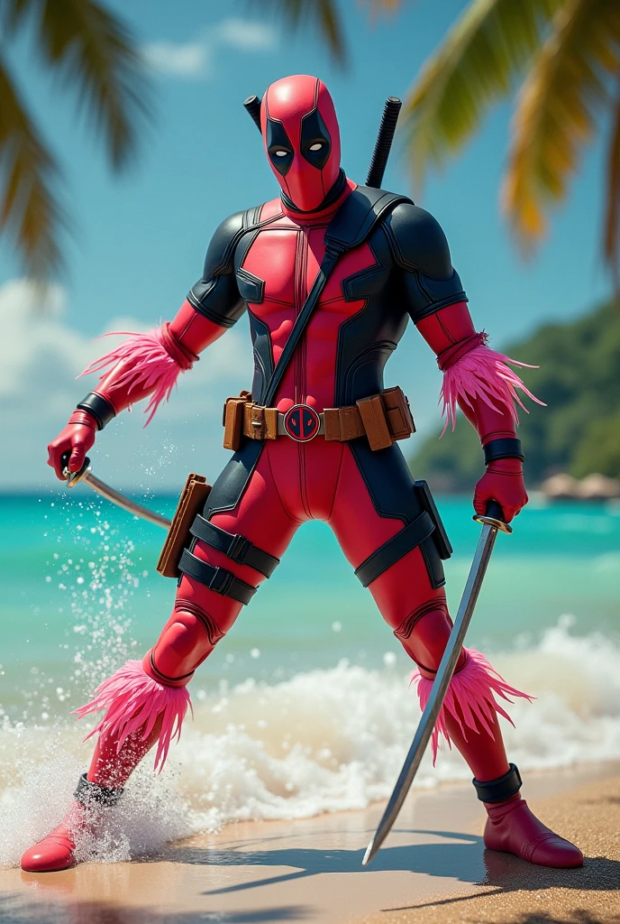 NSFW (nude) (Freddy Krueger with penis) full body on a deserted beach.