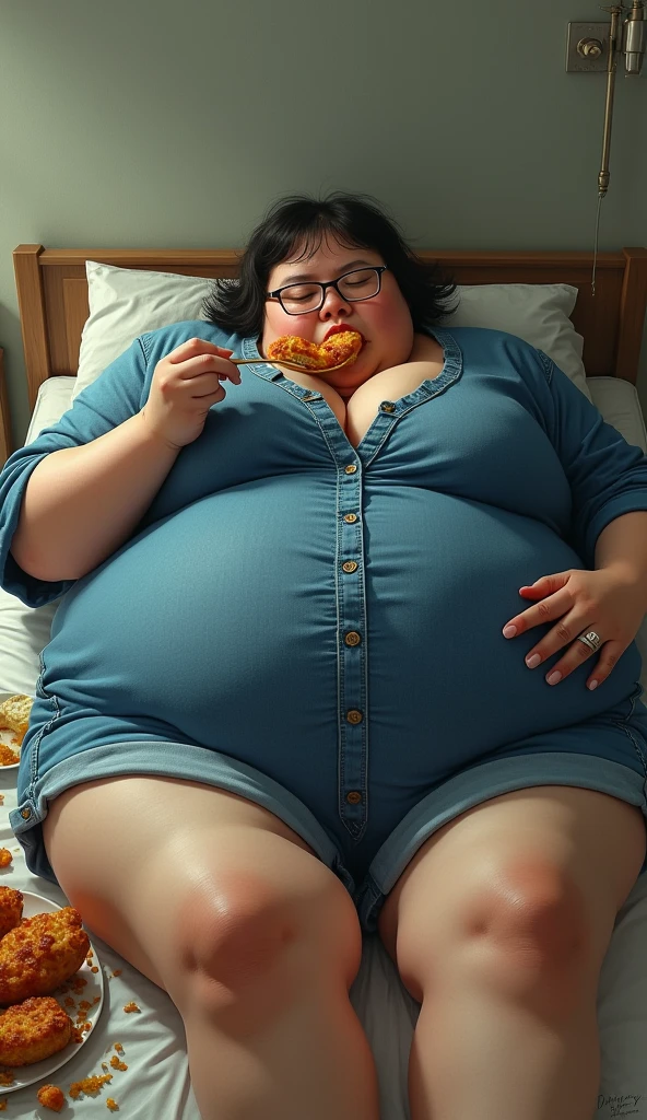 A peaceful car-travelling photo of a young redhead ssbbw with long ginger hair, very soft fat belly, very obese legs, thick fat wide legs and fat arms, huge wide butt, cute pretty face, fat breasts, in comfortable clothes, gray pants and red T-shirt laying in a car seat