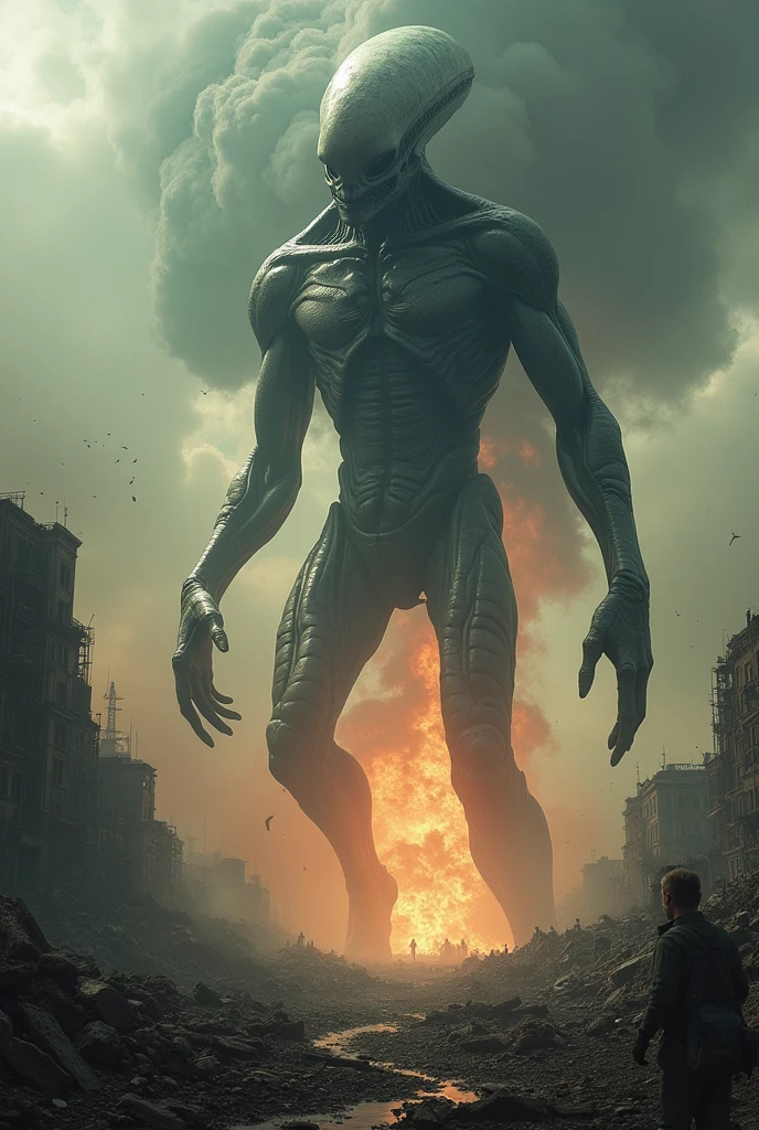 cthulhu, Colossal, destroying cities, in the rain, the night, ((best qualityer, extreme quality, Masterpiece artwork)), realisitic