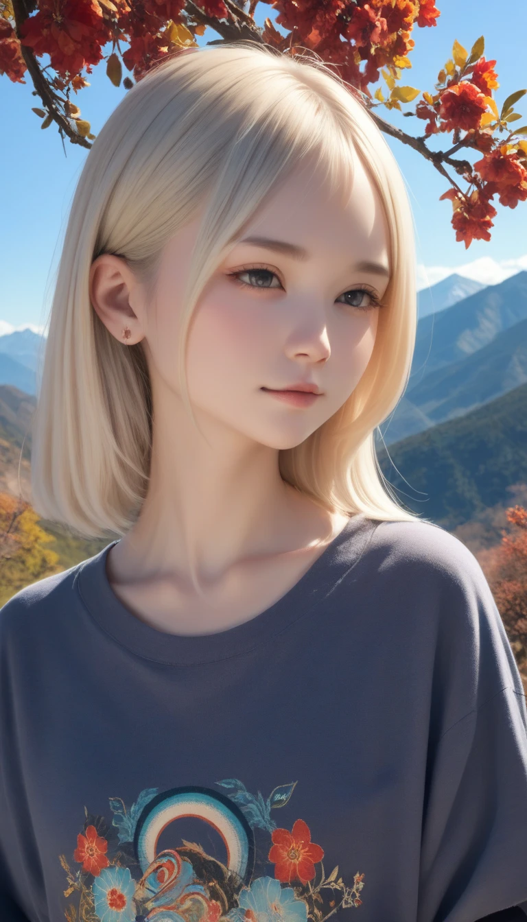  top quality,  absurd ,  ultra detail , In the mountains_this, Japanese Girl, solo、 One Girl 、  one girl , Alone_concentrated,  Hair Down