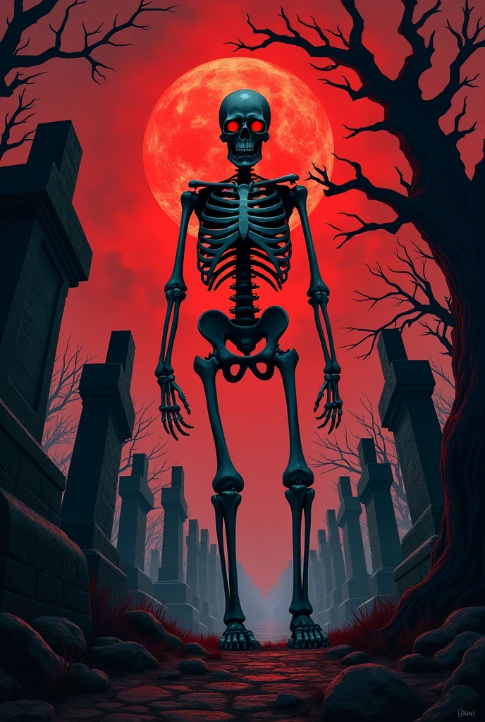 (reflection) Comic image: Imagine a skeleton in front of a crypt saying goodbye to earthly goods (money women cars, moto, cell phone and home