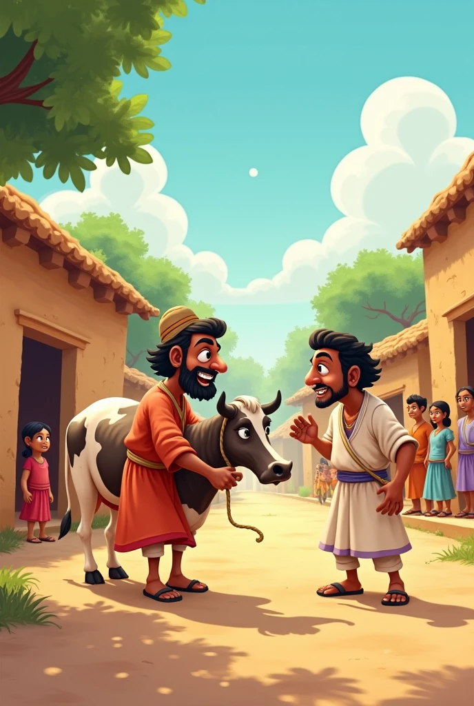 Mohan's funny answer: Mohan laughingly said to the villager, "Hey, my donkey likes today's music very much!"