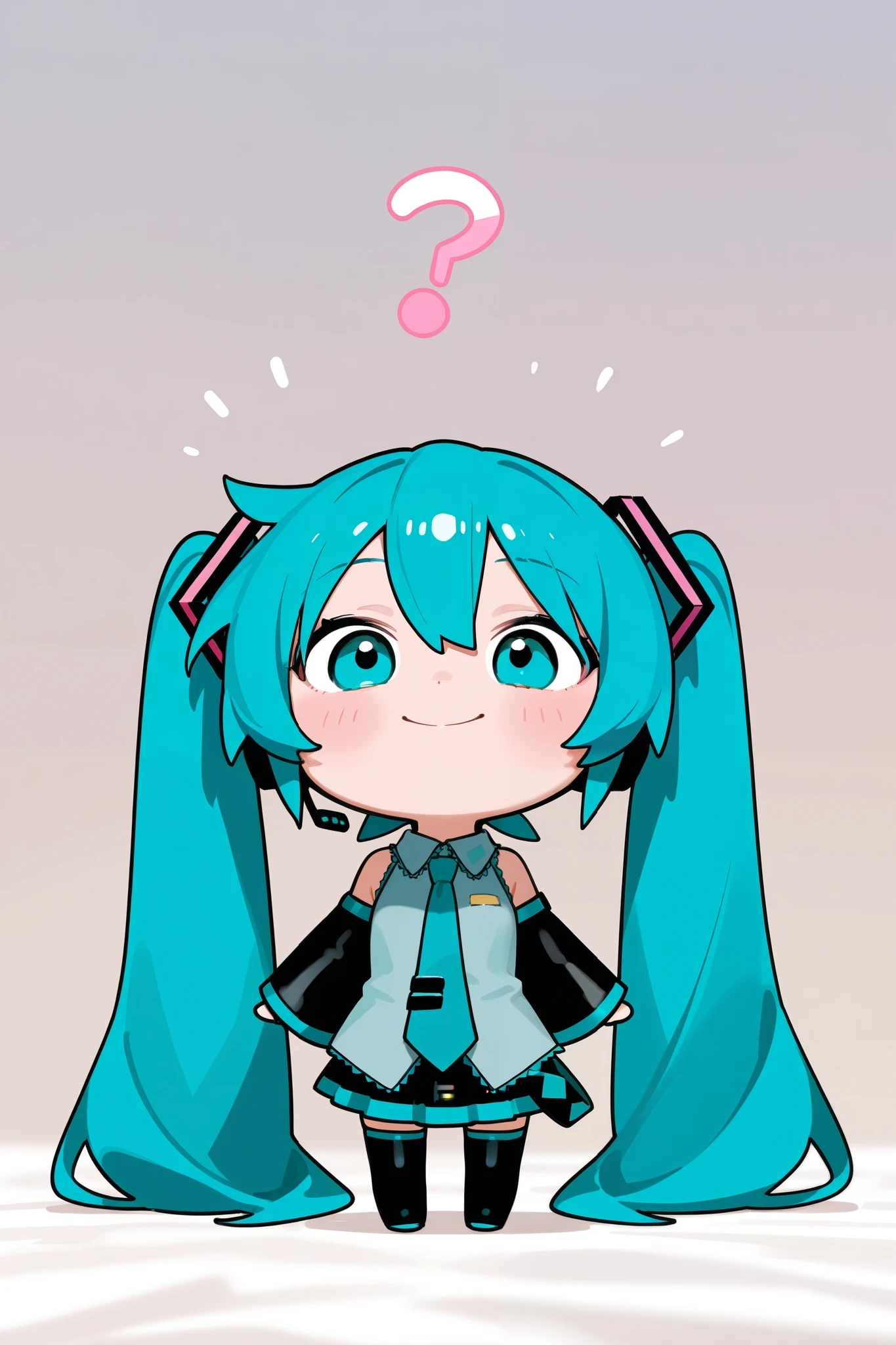  photorealistic 、Chibi Hatsune Miku（Explaining the weather、smile）