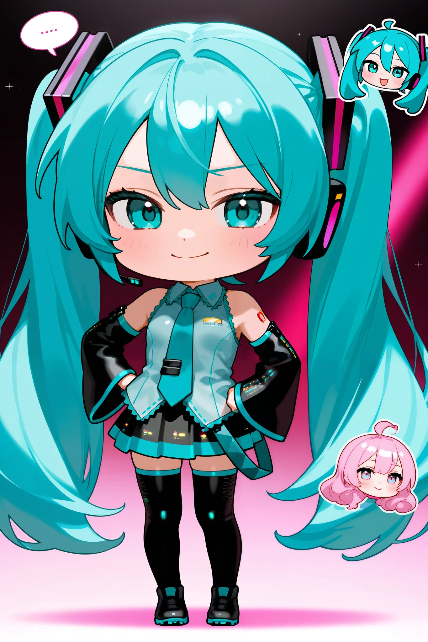  photorealistic 、Chibi Hatsune Miku、Soccer Shoot Poses