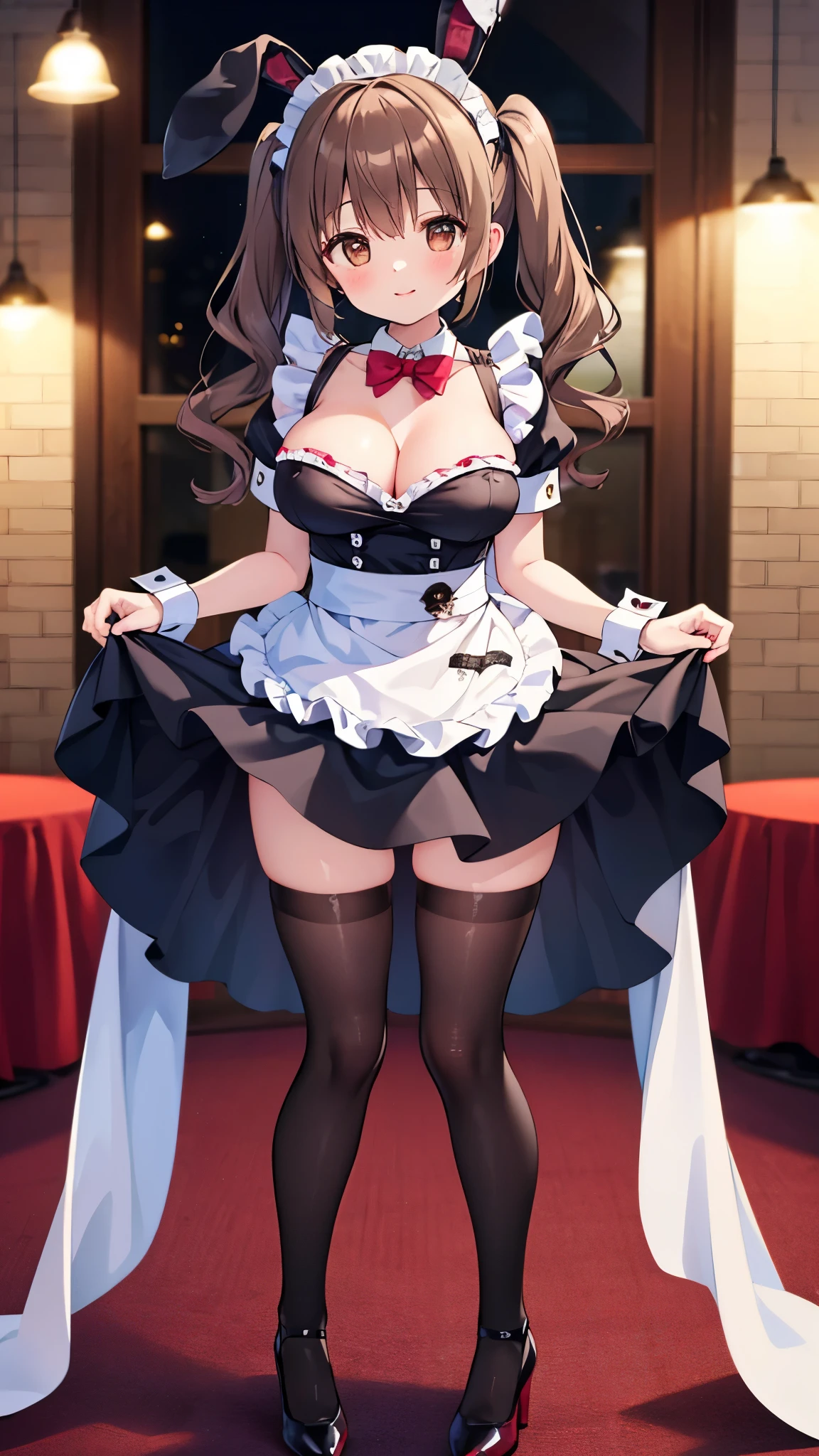 (huge ass) Beautiful adult woman wearing red and black frilly saloon girl costume, skinny, slim and thick, small waist, 8K, Karabet, brothel, UHD, (Booty that emphasizes curvaceous beauty)