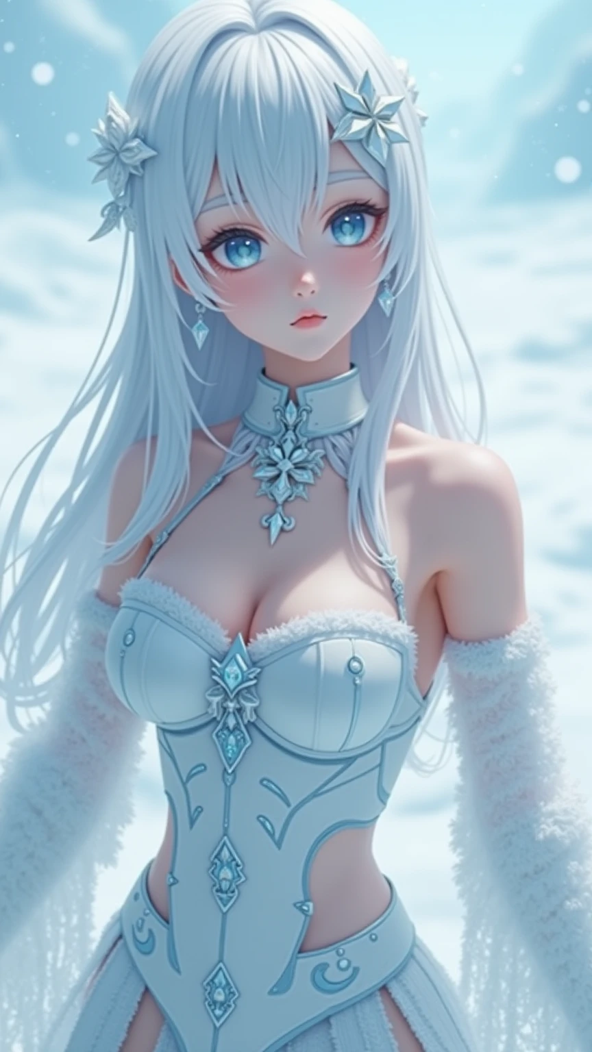 face lighting,bright backlight,medium breasts,super high resolution,best quality,Photos,4k,(Realistic:1.2),1girl,(Snow:1.4),<lora:girl_20230601114235:0.8>,