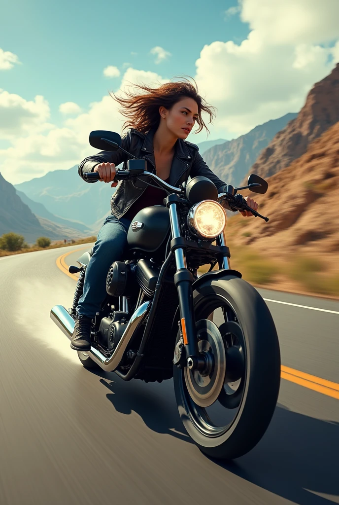 Motorcycle Without Rider Commercial Riding a motorcycle without a helmet - SeaArt AI