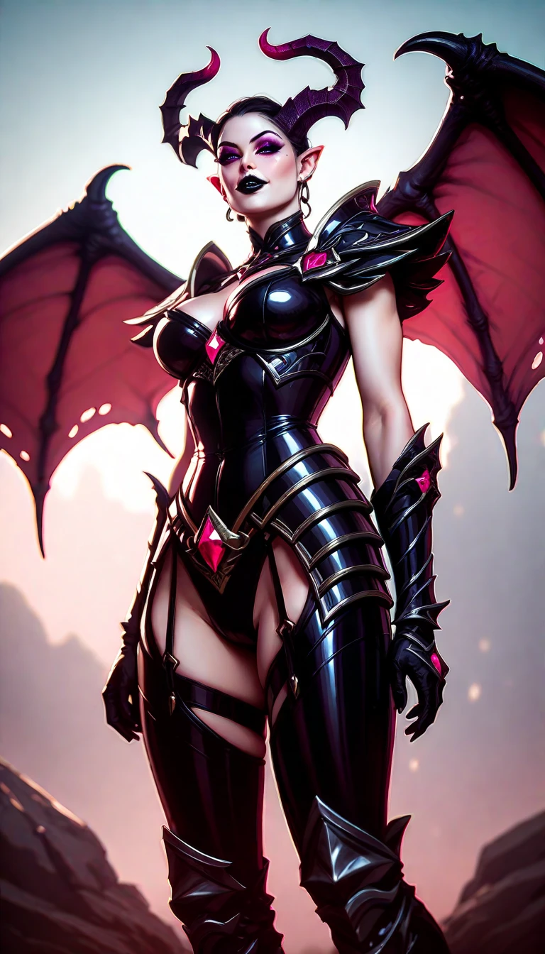 1_Woman, demoness, full height, very beautiful, long hair, smooth clean, white skin. photorealistic , cinematic picture , high detail , dynamic expressive image , detailed skin texture , graceful figure , sexy girlfriend of lucifer , tattoos , dark angel of the underworld , otherworldly gloomy image , another world , the vampire chronicles Brian Lumley , Gustave Dore , Divine Hell Dante Aligheri , Italian Renaissance, great art. Magic and cyberpunk mixed together. Warm gamut of colors, contrasting light with cold illumination from the side, expressing volume and shape, high-quality 3D visualization, rendering, a masterpiece. top quality , skull bone background , horror style , darkened , grainy , hazy .
  2_Her body grace, grace, perfect figure, dark textured silhouette, high-quality 3D modeling, dark image,
a woman with long hair, to the waist, black metal, tight leather pants, a rock star, a demonic image, a body in tattoos, vampire chronicles, a corset of belts, clasps and fasteners on the body, knives, skulls, bones are woven into her armor, Warrior of Darkness , the angel of hell.
3_High image quality, 4K | Ultra HD | Full HD, cinematic rendering, 3D visualization - a masterpiece, TOP computer graphics ART. Unity 8K full body rendering, motion capture, skin pores, dark lighting, strong shading, detailed, detailed face (bright, photorealistic, realistic, dramatic, dark, sharp focus, 8K). High detail textures, fabric, material, leather, metal, cadaveric decomposition, bones, skulls. Texture, high quality, (shades of gray, red, black, elements., metallic sheen), Magical amulets on the chest, cabalistic symbols. Film grain, dust and particles in the air.
4_ Background environment; Underworld - Hell, the River Styx, Souls of dead sinners, gorges with red-hot magma, red light, in a dark grotto, Darkness)!. Studio light, side, contrast of cold shadows and warm golden light. Behind the character of the body of the dead, dark dust, sulfur, whirlwinds of dead souls.