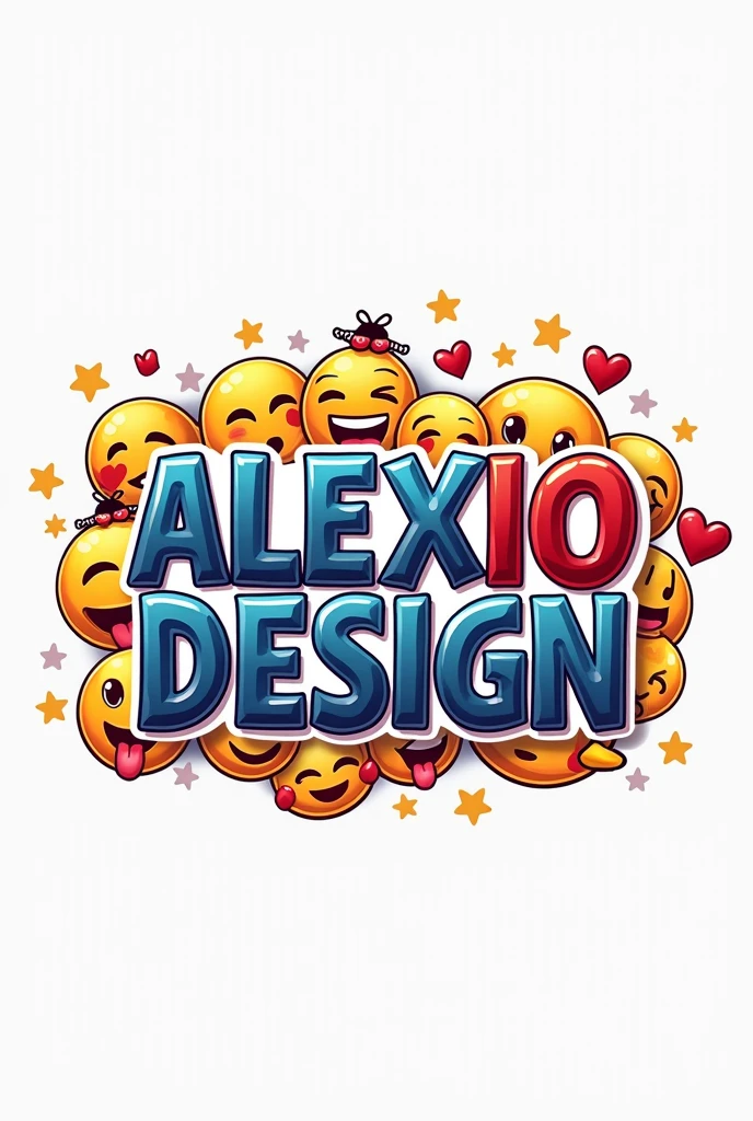  Create an image that says . ALEXIODESIGN  ,,  with a creative font with somewhat striking , strong colors ,  behind the text add the logos of the main social networks ( FACEBOOK INSTAGRAM TIKTOK MESSENGER  ) ,  also add the logos of the main social networks , just add the logos ,  don't add the names  