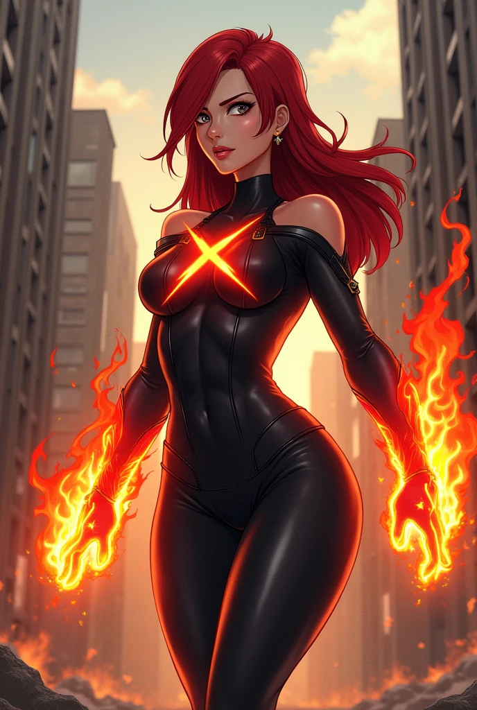 magic, Adult Latina model Daisy Marie, she is a fire elemental her body completely composed of Red and blue fire. flames dance around her body threatening to burn anybody that gets too close.