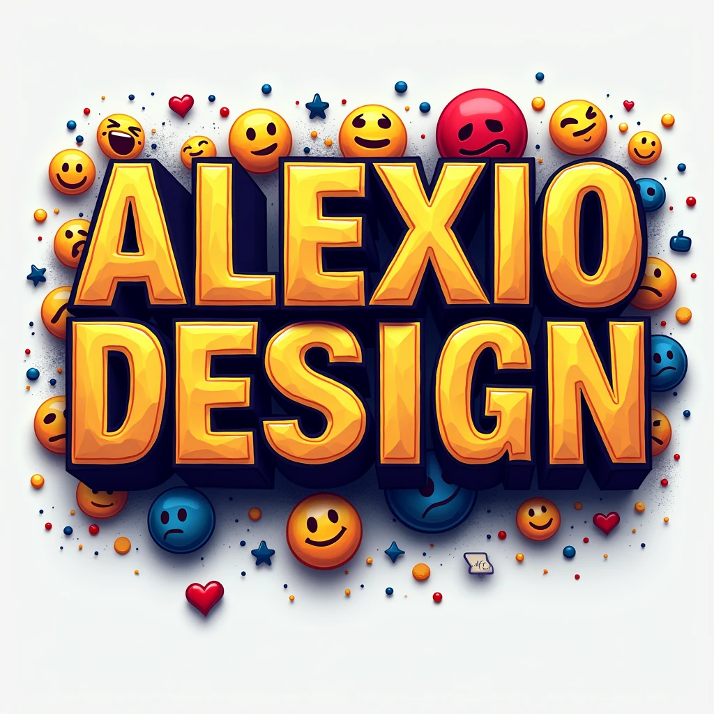  Create an image that says . ALEXIODESIGN  ,,  with a creative font with somewhat striking , strong colors ,  behind the text add the logos of the main social networks ( FACEBOOK INSTAGRAM TIKTOK MESSENGER  ) ,  also add the logos of the main social networks , just add the logos ,  don't add the names  