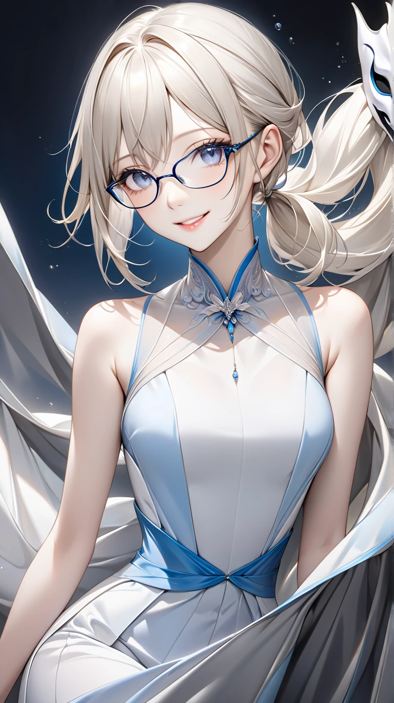 (((arms, armpits)))), ((raped face)), (photorealistic: 1.4), (RAW photos: 1.2), masterpiece, illustration, very_high_realistic:1.5,very_high_resolution:1.5, 1 girl, HDR, CG, unity, 8k wallpaper, amazing, fine details, official art, Highly detailed CG Unity 8k wallpaper, highest quality, ((night city background)), especially strong light, absurdity, incredibly absurd, super detailed, close-up portrait photo, high resolution, very detailed, very delicate and beautiful, intricate details, facial muscles, beautiful detailed girl, natural makeup, very detailed eyes and face, beautiful detailed eyes, shiny eyes, balanced eyes, Symmetrical pupils, highly detailed blue tinted glasses, (Thin silver frame glasses: 1.1), Highly detailed pupils, facial light, Movie lighting, Professional lighting, Photon mapping, Radiosity, Physically Based Rendering, Solo Focus, Sharp Focus, (Close-up: 1.1), Beautiful studio soft lights, rim lights, vivid details, (Silver hair: 1.2), ( Fair Skin: 1.1), White Skin, (Beautiful Korean Woman), (Eyelashes: 1.1), (Teasing Smile: 1.1), (Point of View), (View Audience: 1.4), Very Delicate and Beautiful, Hyper-Realistic, Official Art、、、 Huge File Size, (Short Sleeves: 1.1), Cute, (aegyo Sal: 1.1), Puffy Eyes,