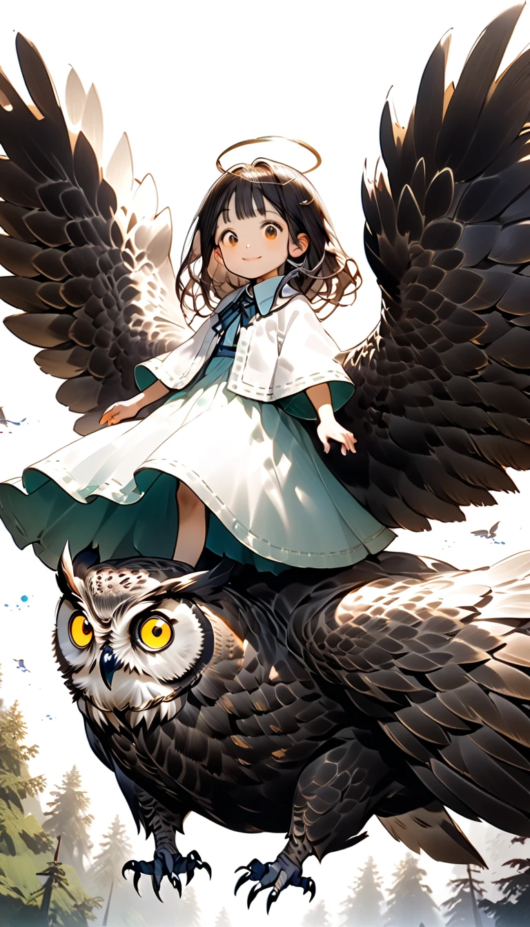  GIRL RIDING A GIANT OWL , Hzk,   Ultra Miniature Girl  , 