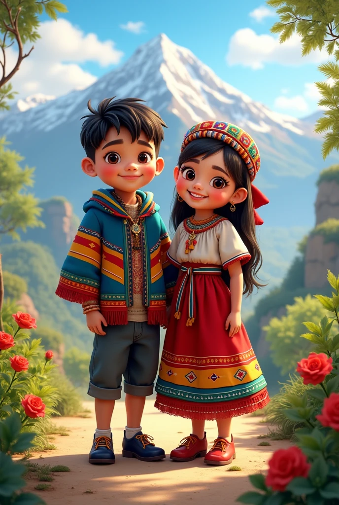 A girl and a boy in nepali magar cultural dress