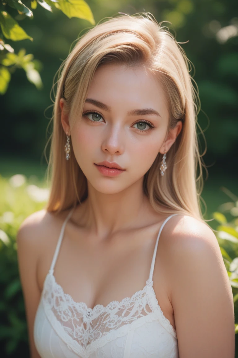 high detail, beautiful detailed face, hazel eyes, (attractive woman:1.3), (blushing:1.1), guarda-roupa de estudante, Without deforming the fingers and hand, 22 anos, 21 anos, 18 anos, cara sexy, Yelena Belova, 23 anos, HD, en un jardin lleno de rosas, en un jardin lleno de flores blancas, en un jardin lleno de flores rosas, 4k, realista, small breasts