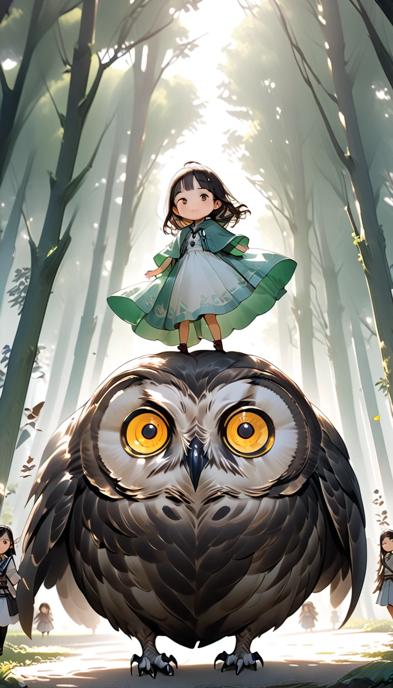  GIRL RIDING A GIANT OWL , Hzk,   Ultra Miniature Girl  , 