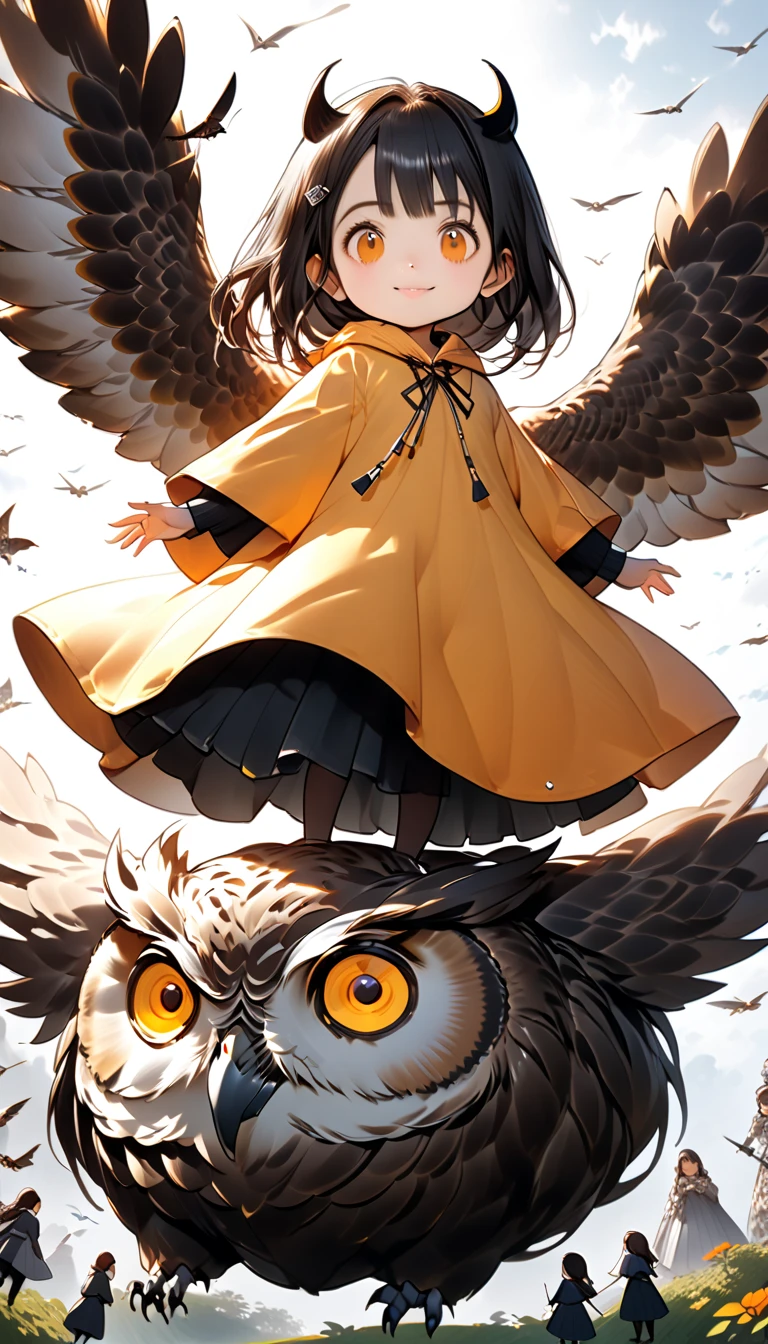  GIRL RIDING A GIANT OWL , Hzk,   Ultra Miniature Girl  , 