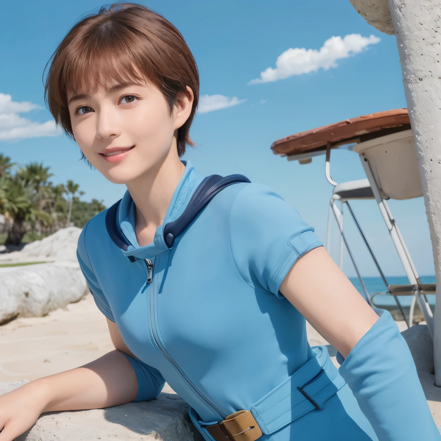 338 (20-year-old female, short hair), ( high image quality), (smile), ((Nausicaa coolsuit)), ( Nausicaa's view of the world)