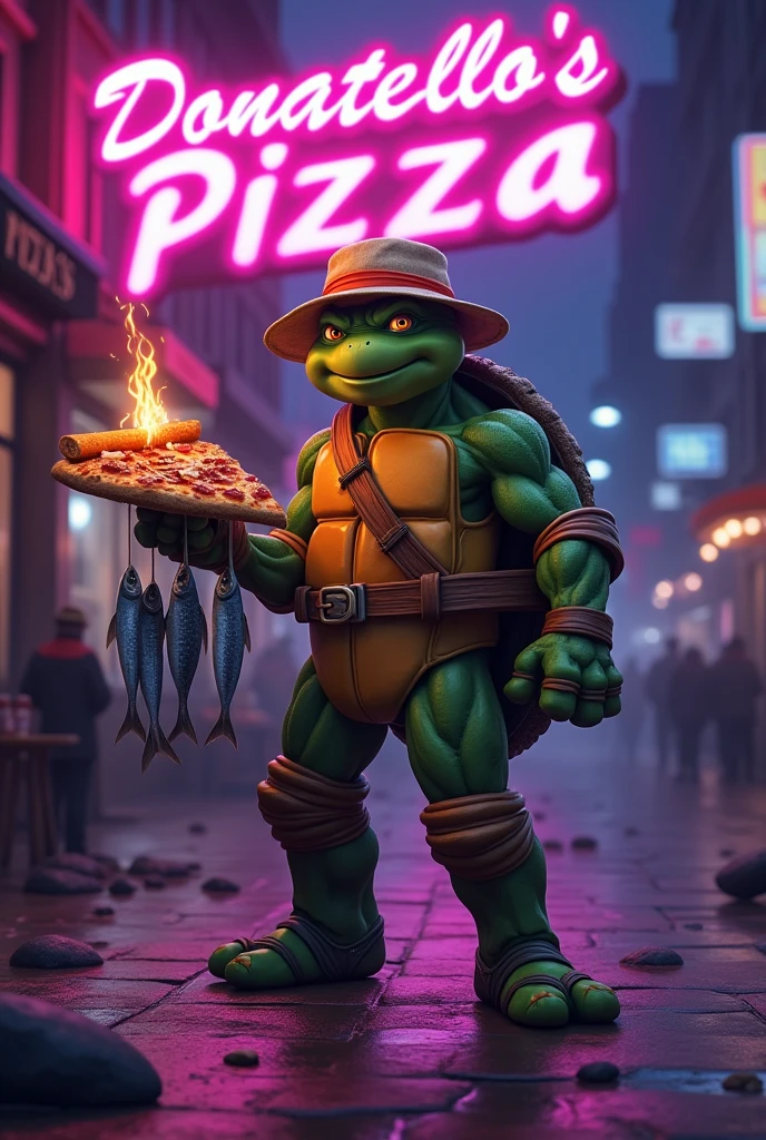 ninja turtle delivering pizza